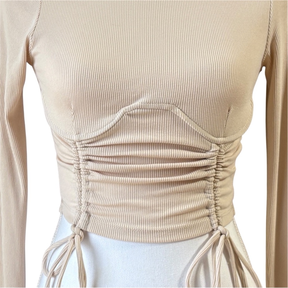 Princess Polly Stormi Ruched Underwire Drawstring Crop Top Corset Detail Size 4 - Picture 7 of 11